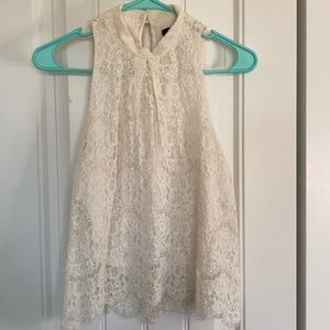 Off white lace midriff top